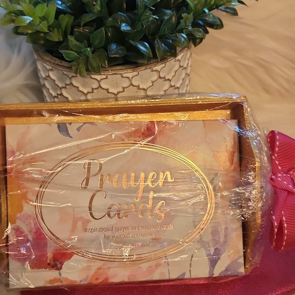 Inspirational prayer/scripture cards -Wood Handled Tray - Set Includes 2…